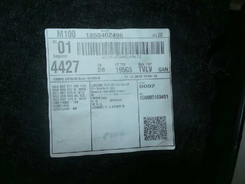 Recambio de guarnecido puerta delantera izquierda para volkswagen golf vii variant (bv5) 1.6 tdi referencia OEM IAM   