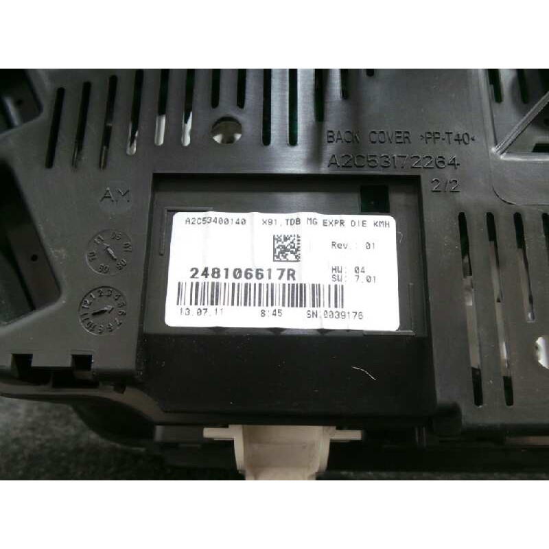 Recambio de cuadro instrumentos para renault laguna iii 2.0 dci diesel fap referencia OEM IAM 248106617R-A2C53400140  
