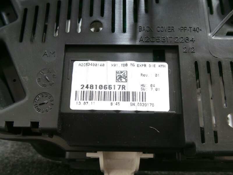 Recambio de cuadro instrumentos para renault laguna iii 2.0 dci diesel fap referencia OEM IAM 248106617R-A2C53400140  