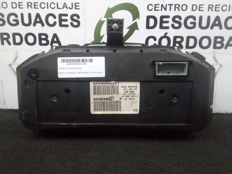 Recambio de cuadro instrumentos para renault megane ii berlina 3p 2.0 16v turbo referencia OEM IAM 8200364027F  