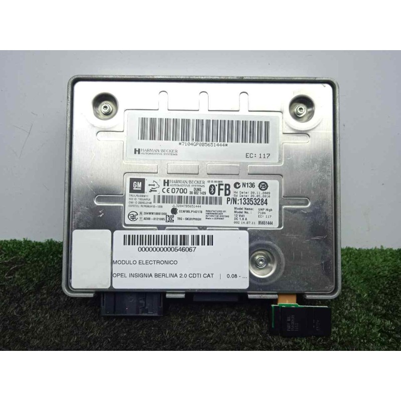 Recambio de modulo electronico para opel insignia berlina 2.0 cdti cat referencia OEM IAM 13353284  