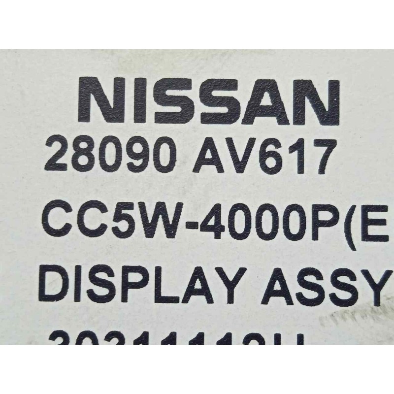 Recambio de pantalla multifuncion para nissan primera berlina (p12) 1.6 cat referencia OEM IAM 28090AV617-CC5W4000P  