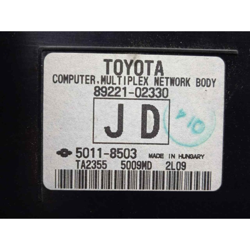 Recambio de modulo electronico para toyota auris 1.4 turbodiesel cat referencia OEM IAM 8922102330-50118503  