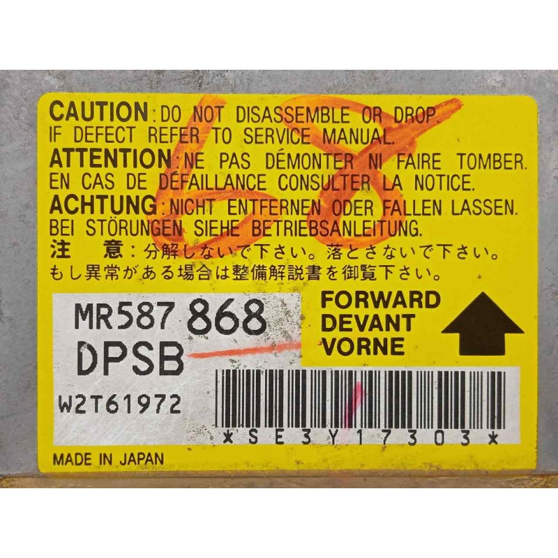 Recambio de centralita airbag para mitsubishi outlander (cu0w) 2.0 cat referencia OEM IAM MR587868-W2T61972  