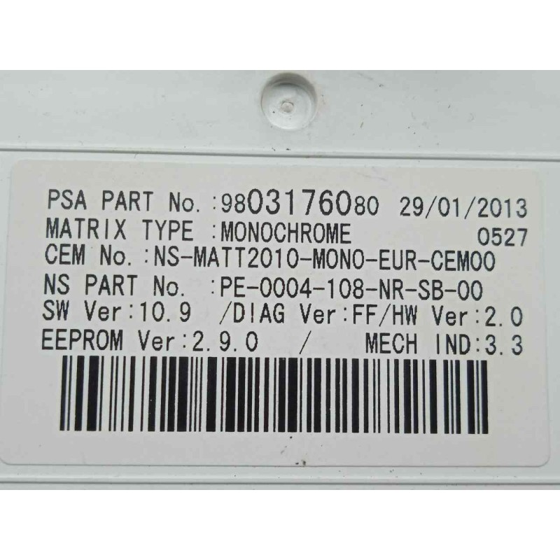 Recambio de cuadro instrumentos para peugeot 508 2.0 16v hdi fap referencia OEM IAM 9804210080-50300307022020-9803176080  