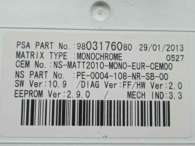 Recambio de cuadro instrumentos para peugeot 508 2.0 16v hdi fap referencia OEM IAM 9804210080-50300307022020-9803176080  