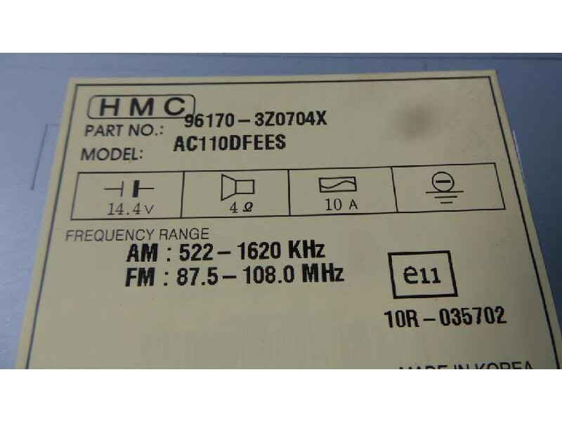 Recambio de sistema audio / radio cd para hyundai i40 referencia OEM IAM 961703Z0704X  