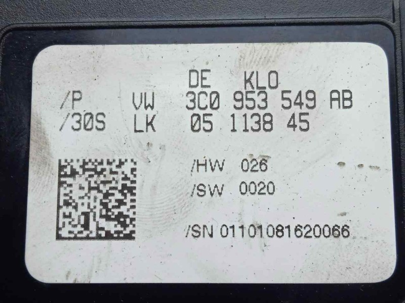 Recambio de modulo electronico para volkswagen passat berlina (3c2) 2.0 tdi referencia OEM IAM 3C0953549AB-05113845  