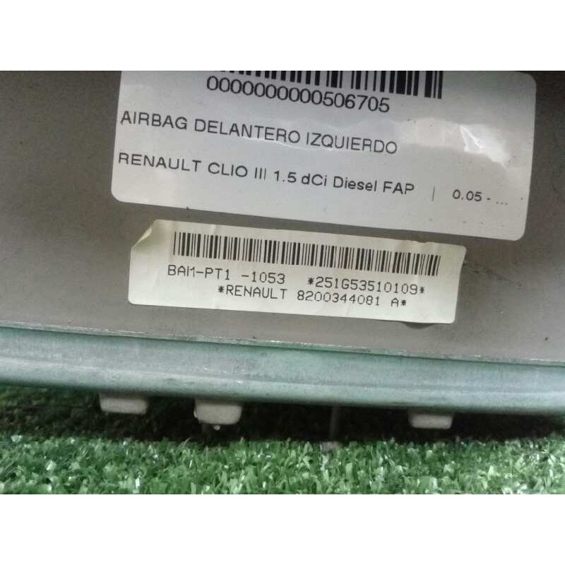 Recambio de airbag delantero izquierdo para renault clio iii 1.5 dci diesel fap referencia OEM IAM 8200344081A  