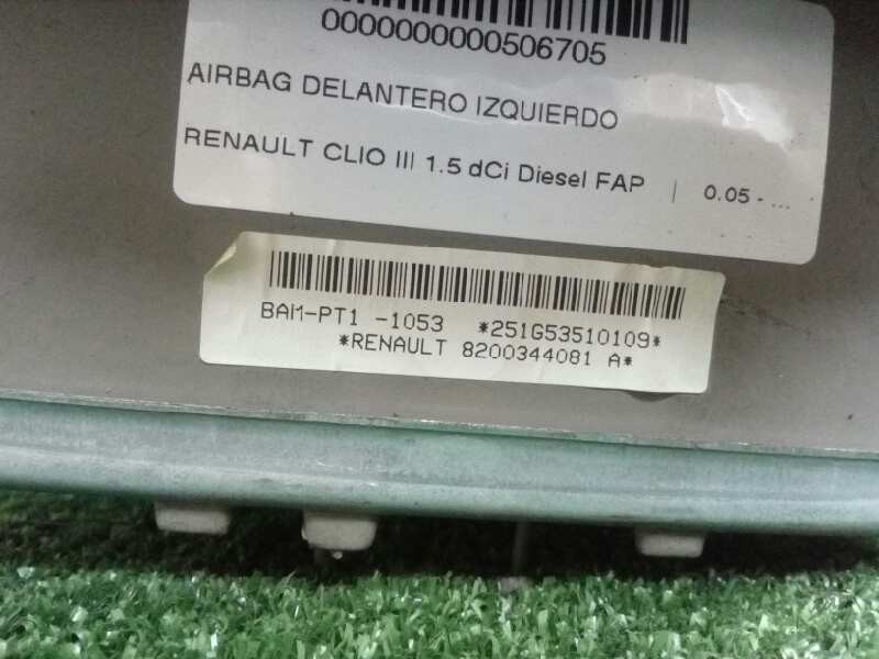 Recambio de airbag delantero izquierdo para renault clio iii 1.5 dci diesel fap referencia OEM IAM 8200344081A  