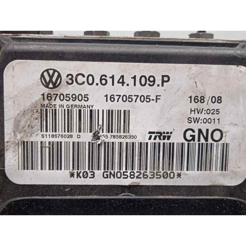 Recambio de abs para volkswagen passat berlina (3c2) 2.0 tdi referencia OEM IAM 3C0614109P-16705705F-16705905 TRW 