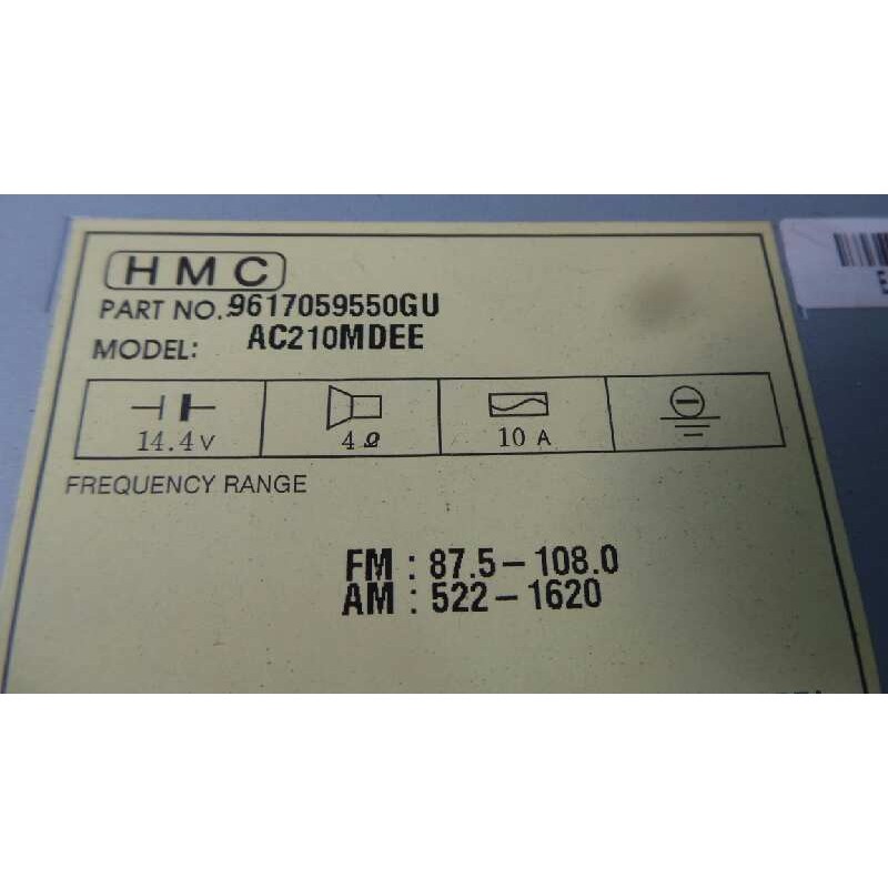 Recambio de sistema audio / radio cd para hyundai h350 kasten referencia OEM IAM 9617059550GU  
