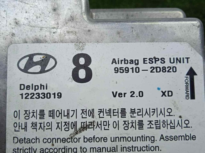 Recambio de centralita airbag para hyundai elantra (xd) 2.0 crdi cat referencia OEM IAM 959102D820-12233019 DELPHI 