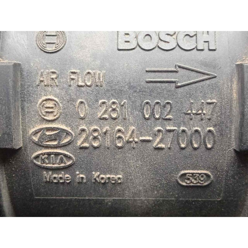 Recambio de caudalimetro para kia carens 2.0 turbodiesel cat referencia OEM IAM 0281002447-2816427000 5.PINES BOSCH