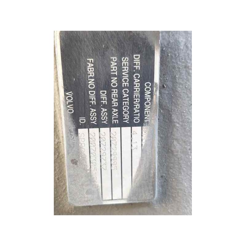 Recambio de puente trasero para volvo fl xxx 7.2 diesel referencia OEM IAM DSS35A-M515 RELACION: 4.13 