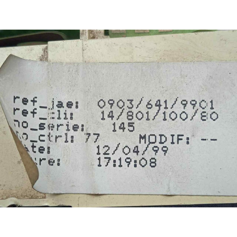 Recambio de cuadro instrumentos para citroën jumpy 1.9 turbodiesel referencia OEM IAM 1480110080 ODOMETRO.ANALOGICO 