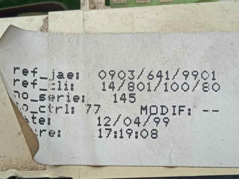 Recambio de cuadro instrumentos para citroën jumpy 1.9 turbodiesel referencia OEM IAM 1480110080 ODOMETRO.ANALOGICO 