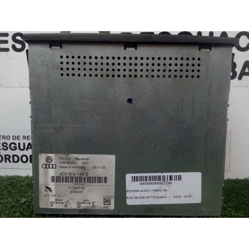 Recambio de sistema audio / radio cd para audi a8 (d2) 2.5 tdi quattro referencia OEM IAM 4D0919146B  