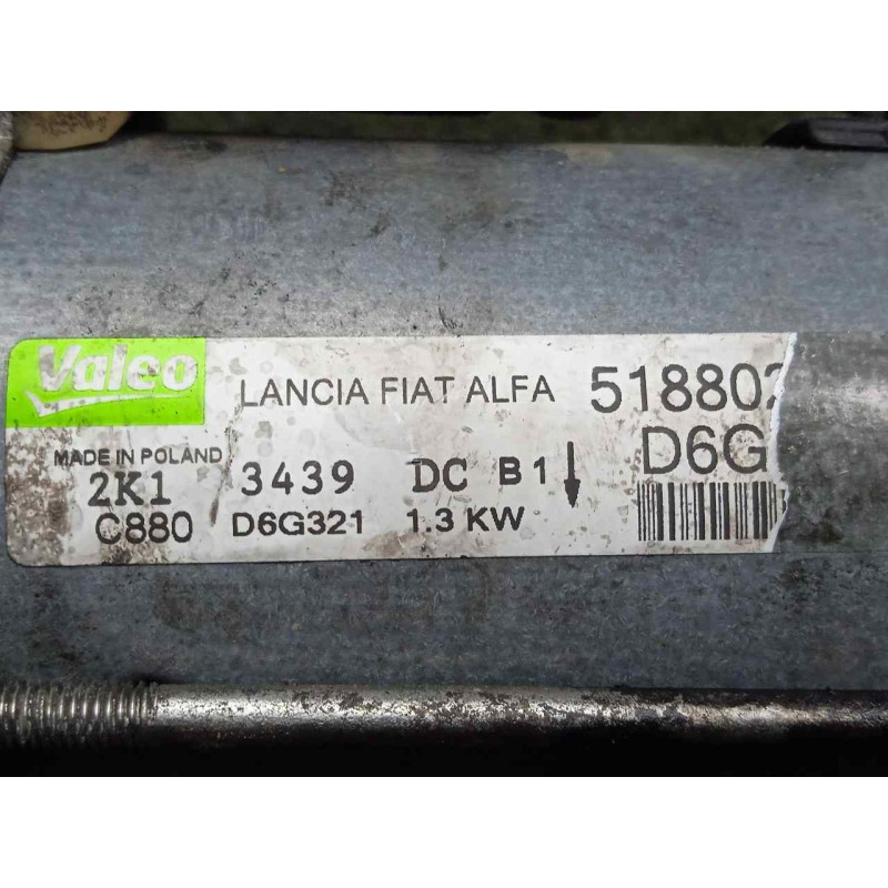Recambio de motor arranque para fiat doblo 1.3 16v jtd cat referencia OEM IAM 51880229-D6G321 9.DIENTES VALEO