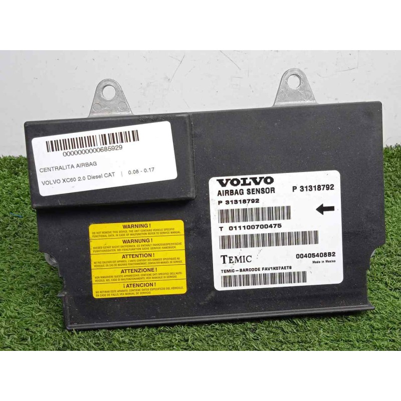 Recambio de centralita airbag para volvo xc60 2.0 diesel cat referencia OEM IAM P31318792-31318792-00405408B2  