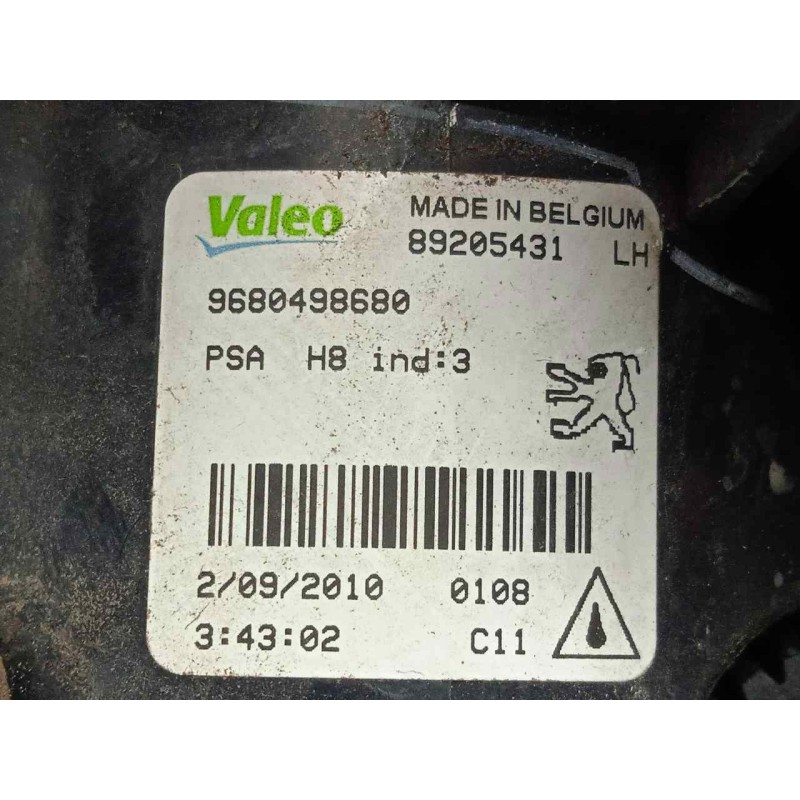 Recambio de faro antiniebla izquierdo para peugeot 308 1.6 16v hdi referencia OEM IAM 9680498680 11-13 