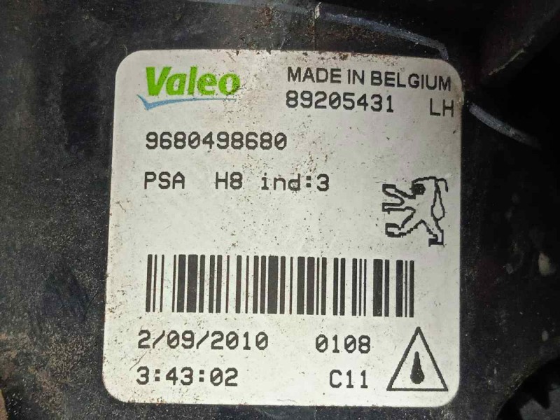 Recambio de faro antiniebla izquierdo para peugeot 308 1.6 16v hdi referencia OEM IAM 9680498680 11-13 