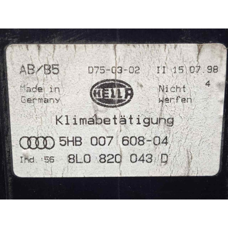 Recambio de mando climatizador para audi a3 (8l) 1.6 referencia OEM IAM 8L0820043D-5HB00760804 1.SERIE 