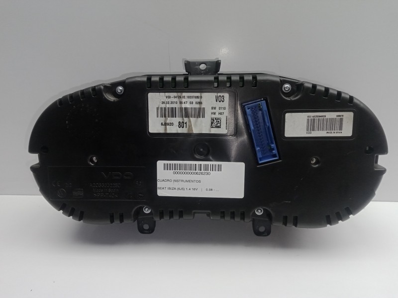 Recambio de cuadro instrumentos para seat ibiza (6j5) 1.4 16v referencia OEM IAM 6J0920801-A2C53349029 VDO 1.ENCHUFE