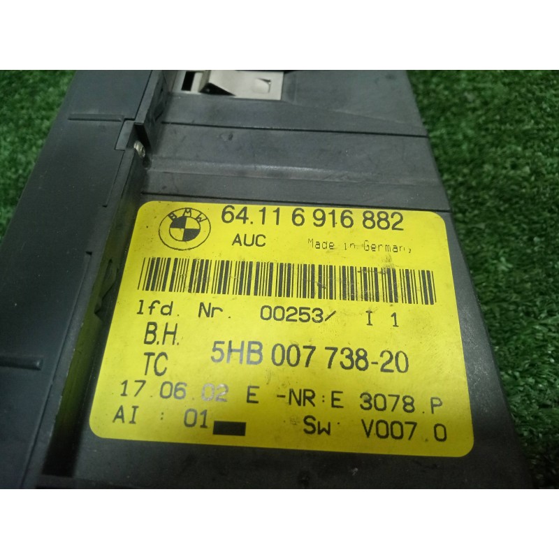 Recambio de mando calefaccion / aire acondicionado para bmw serie 3 berlina (e46) 318i referencia OEM IAM 64116916882-5HB0077382