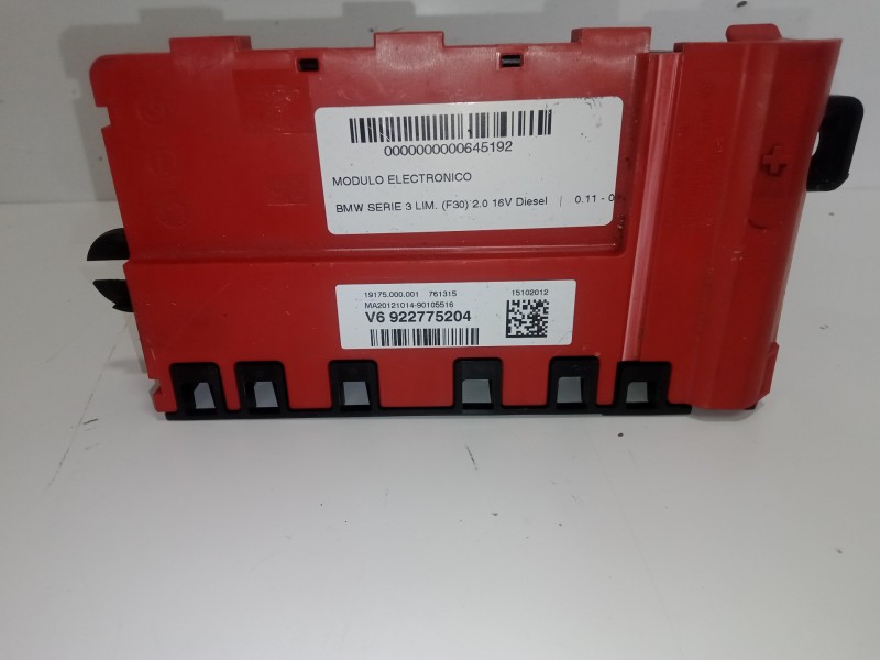 Recambio de modulo electronico para bmw serie 3 lim. (f30) 2.0 16v diesel referencia OEM IAM 922775204  