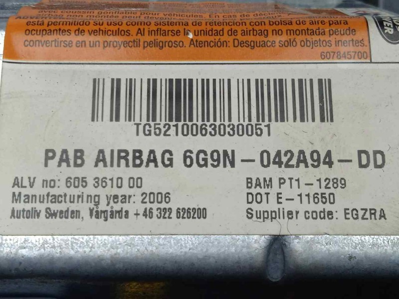 Recambio de airbag delantero derecho para land rover freelander (lr2) 2.2 td4 cat referencia OEM IAM 6G9N042A94DD  