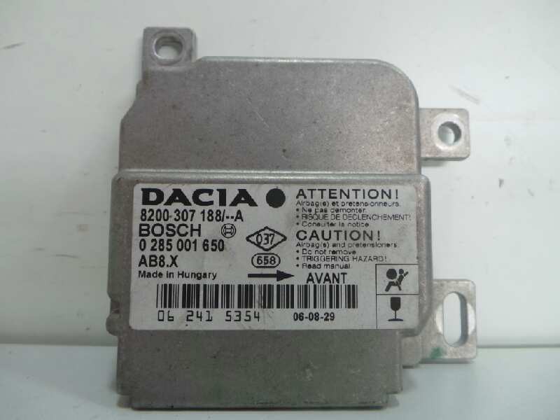 Recambio de centralita airbag para dacia logan 1.6 cat referencia OEM IAM 8200307188A-0285001650-062415354  BOSCH