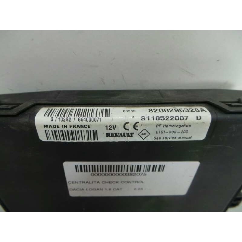 Recambio de centralita check control para dacia logan 1.6 cat referencia OEM IAM 8200296328A-S118522007D ETSI300200 SIEMENS