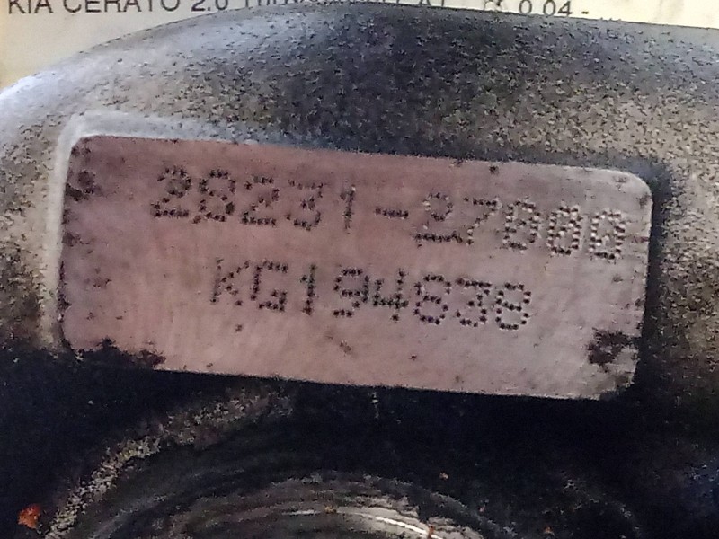 Recambio de turbocompresor para kia cerato 2.0 turbodiesel cat referencia OEM IAM 2823127000-KG194838  