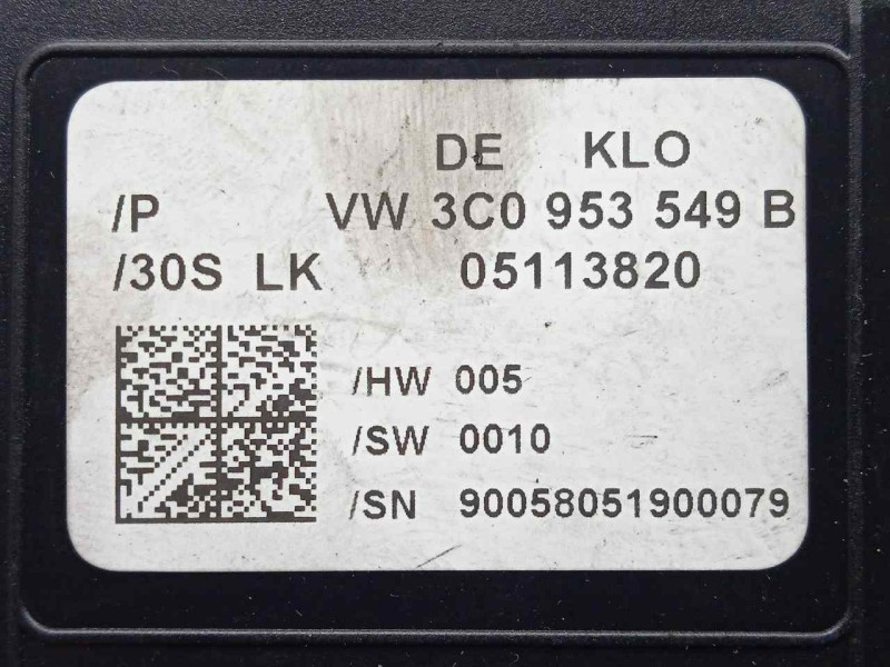 Recambio de modulo electronico para volkswagen passat berlina (3c2) 2.0 tdi referencia OEM IAM 3C0953549B-05113820  