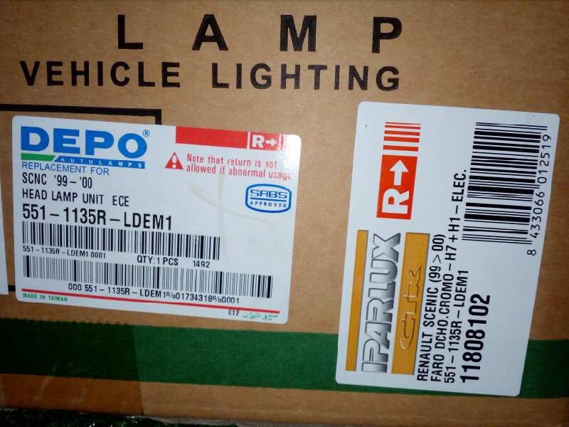 Recambio de faro derecho para renault scenic (ja..) referencia OEM IAM 11808102 99-02 - SIN USAR FONDO.CROMADO