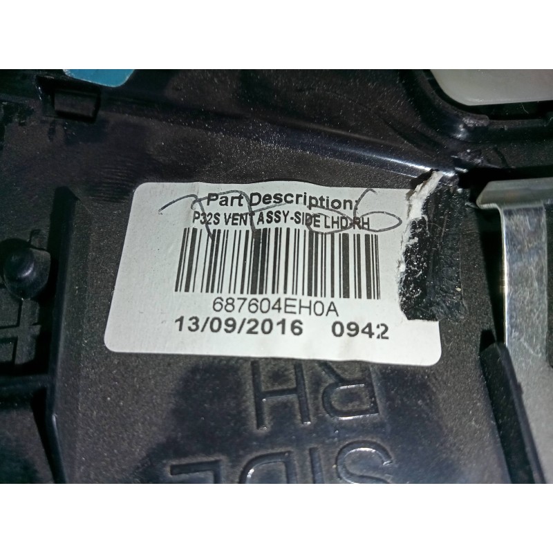 Recambio de rejilla aireadora para nissan qashqai (j11) 1.5 turbodiesel cat referencia OEM IAM 687604EA0A-30490027-687604EH0A  