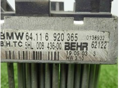 Recambio de resistencia calefaccion para bmw serie 3 compact (e46) 2.0 16v diesel cat referencia OEM IAM 64116920365-5HL00843600 2