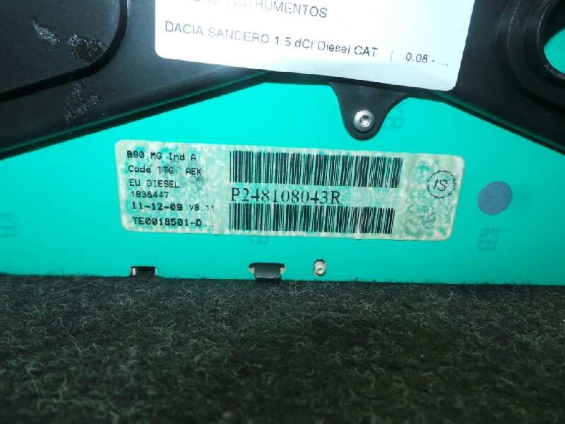 Recambio de cuadro instrumentos para dacia sandero 1.5 dci diesel cat referencia OEM IAM P248108043R-1836447-TE0018501D  
