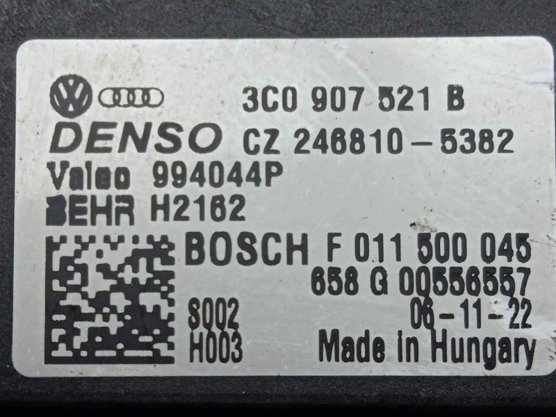 Recambio de resistencia calefaccion para volkswagen passat berlina (3c2) 2.0 tdi referencia OEM IAM F011500045-3C0907521B  