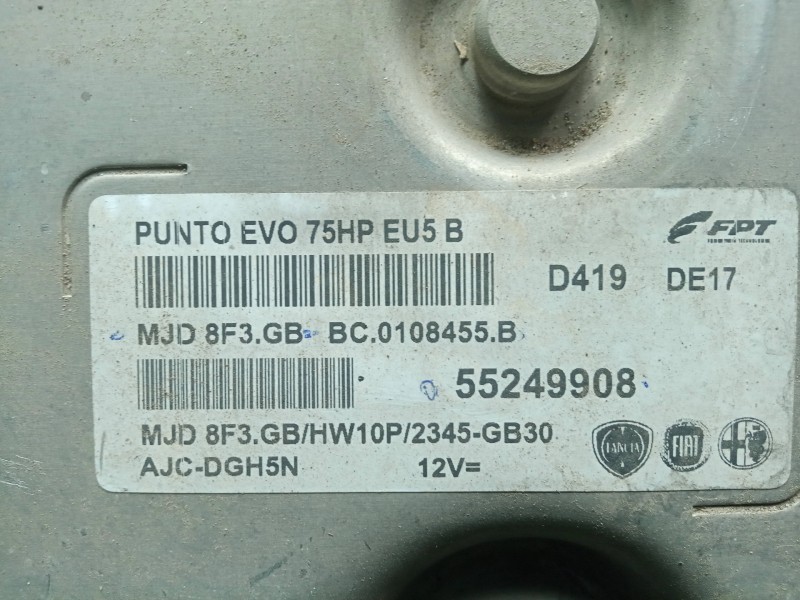Recambio de centralita motor uce para fiat punto (199) 1.3 16v jtd dpf cat referencia OEM IAM 55249908-BC0108455B-MJD8F3GB MJD8F