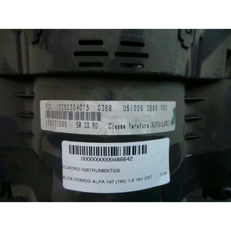Recambio de cuadro instrumentos para alfa romeo 147 (190) 1.6 16v cat referencia OEM IAM 110080304075-156071280 VDO 
