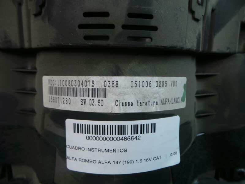 Recambio de cuadro instrumentos para alfa romeo 147 (190) 1.6 16v cat referencia OEM IAM 110080304075-156071280 VDO 
