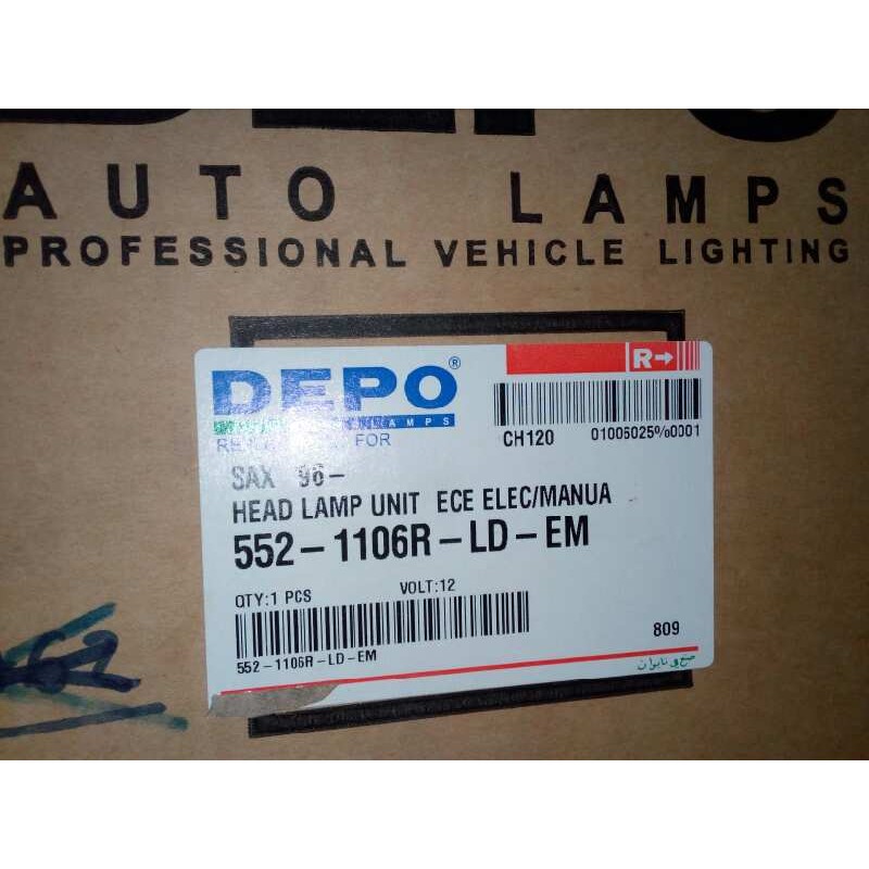 Recambio de faro derecho para citroën saxo referencia OEM IAM 11222502 1.SERIE SIN USO