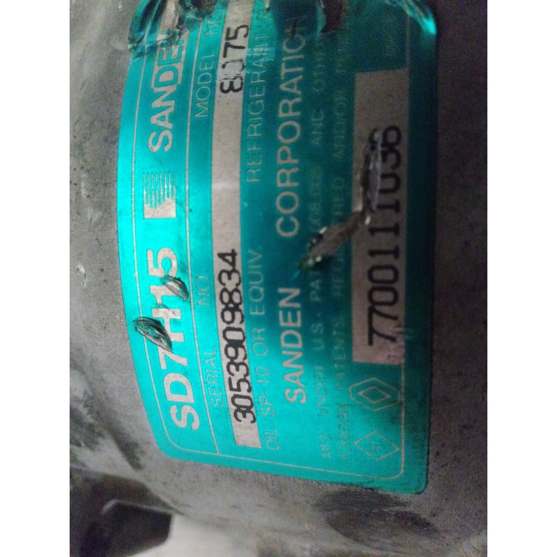 Recambio de compresor aire acondicionado para renault laguna (b56) referencia OEM IAM 8075-7700111036 SANDEN SD7H15