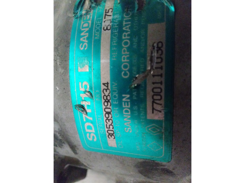 Recambio de compresor aire acondicionado para renault laguna (b56) referencia OEM IAM 8075-7700111036 SANDEN SD7H15