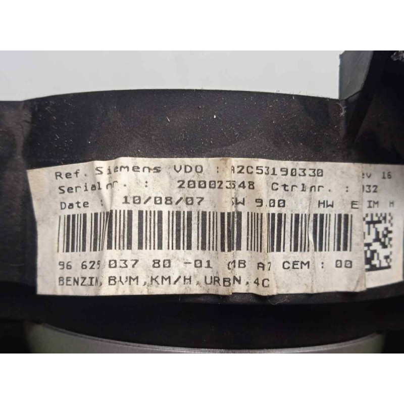 Recambio de cuadro instrumentos para peugeot 207 1.4 referencia OEM IAM A2C53190330-9662903780-966290378001 1.CONECTOR VDO