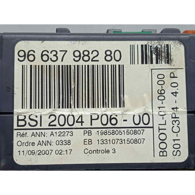 Recambio de centralita check control para peugeot 207 1.4 referencia OEM IAM 9663798280-BSI2004P0600 BSI2004P0600 