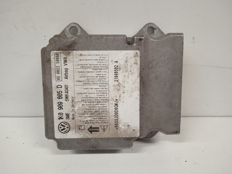 Recambio de centralita airbag para volkswagen golf v berlina (1k1) 1.9 tdi referencia OEM IAM 1K0909605D-5WK43411 SIEMENS 