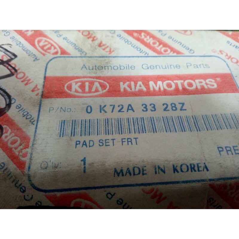 Recambio de pastillas frenos delanteras para kia pregio 2.7 diesel referencia OEM IAM 0K72A3328Z NUEVO DE LA KIA